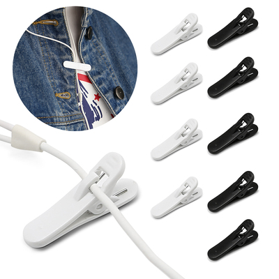 iMangoo 10 Pack Headphone Cable Holder Mount Clip Microphone Wire for Workout White & Black