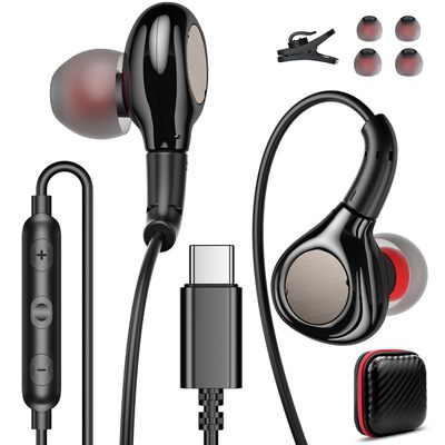 iMangoo USB C Headphones for Apple iPhone 16 15 Black