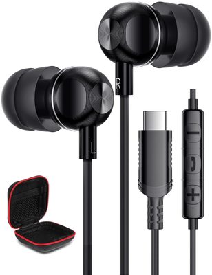 USB C Headphone for S22 Ultra,Dual Layer In Ear Tip Type C Earbuds