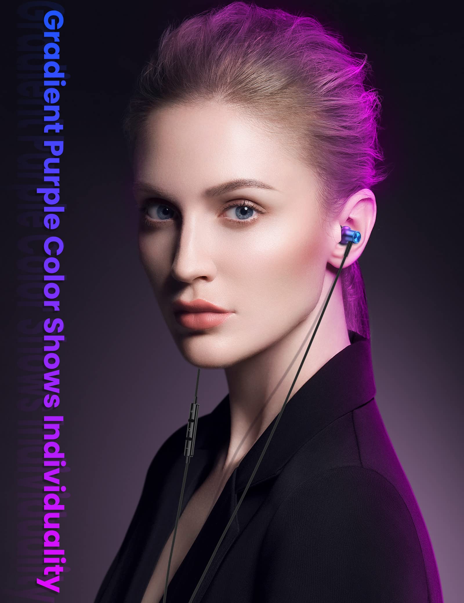 Imangoo usb c headphones earbud for apple iphone 16 purple imangoodirect